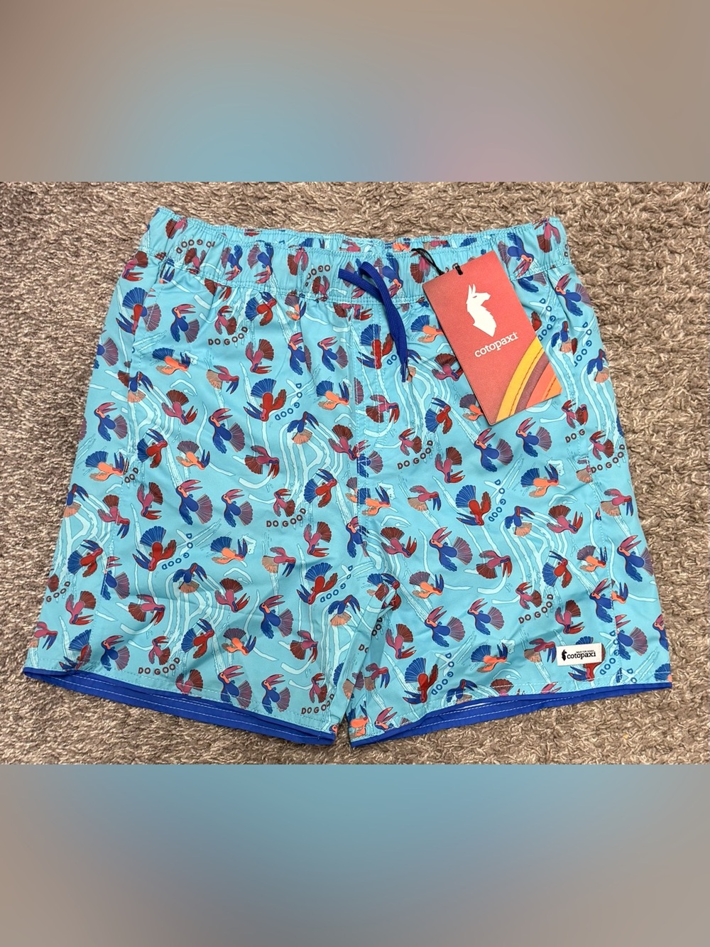 NWT Cotopaxi Kids Cocodrilo Shorts - Tuscan Blue Sky, Size L